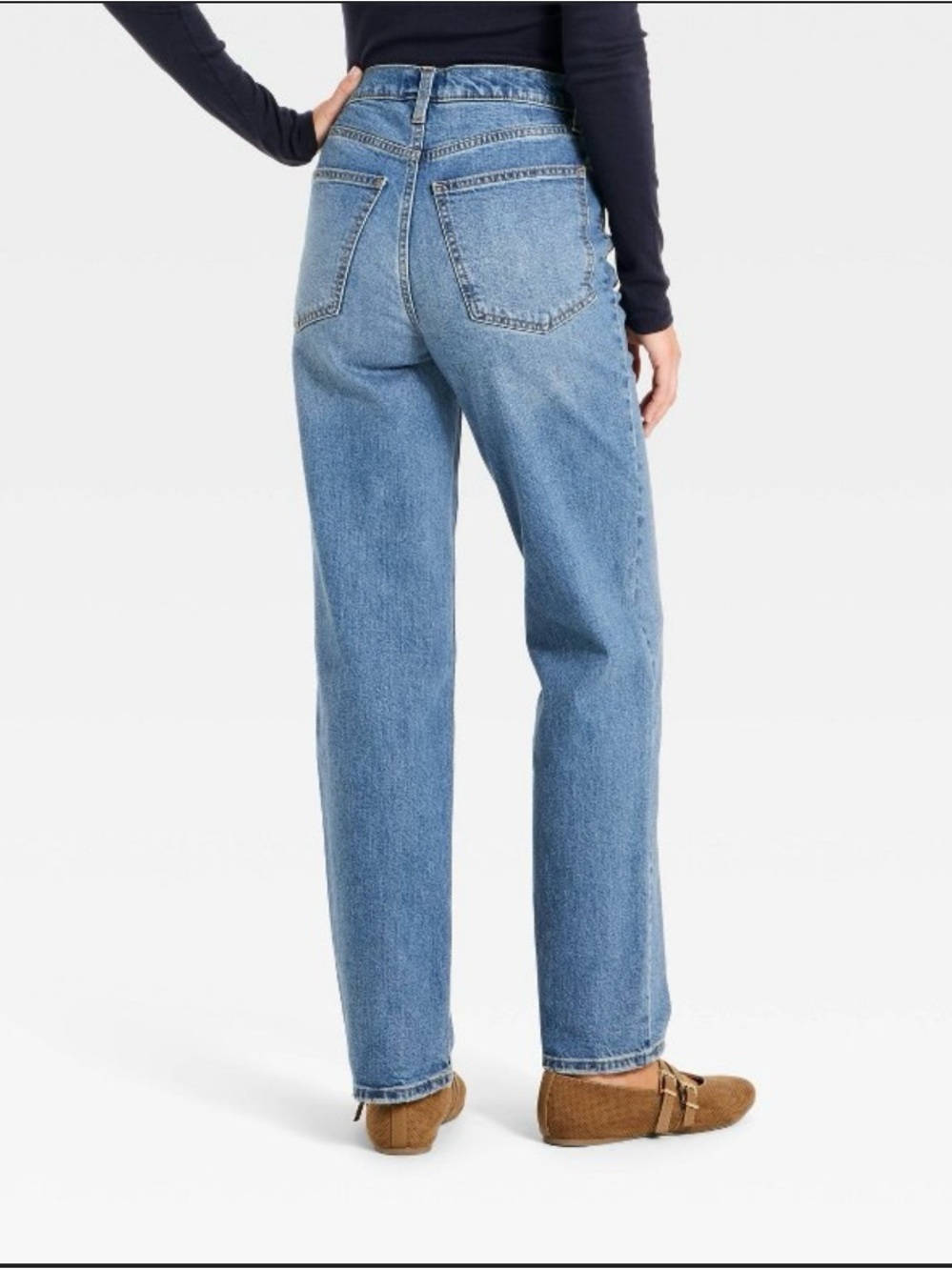NWT Universal Thread Highest Rise Vintage Straight Leg Medium Wash Jeans|Size 8R - Picture 2 of 12